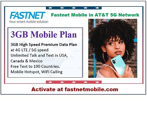 image for Fastnet Mobile $13/mon 3GB Voice & Mobile Data Plan in 4G LTE, 5G AT&T