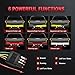 HYB LEDLED Emergency Beacon Hazard Warning Lights Truck Tailgate Strip Light Flat Connector Wire - Red Brake Running Amber Turn Signal Strobe White Reverse Lights for Pickup