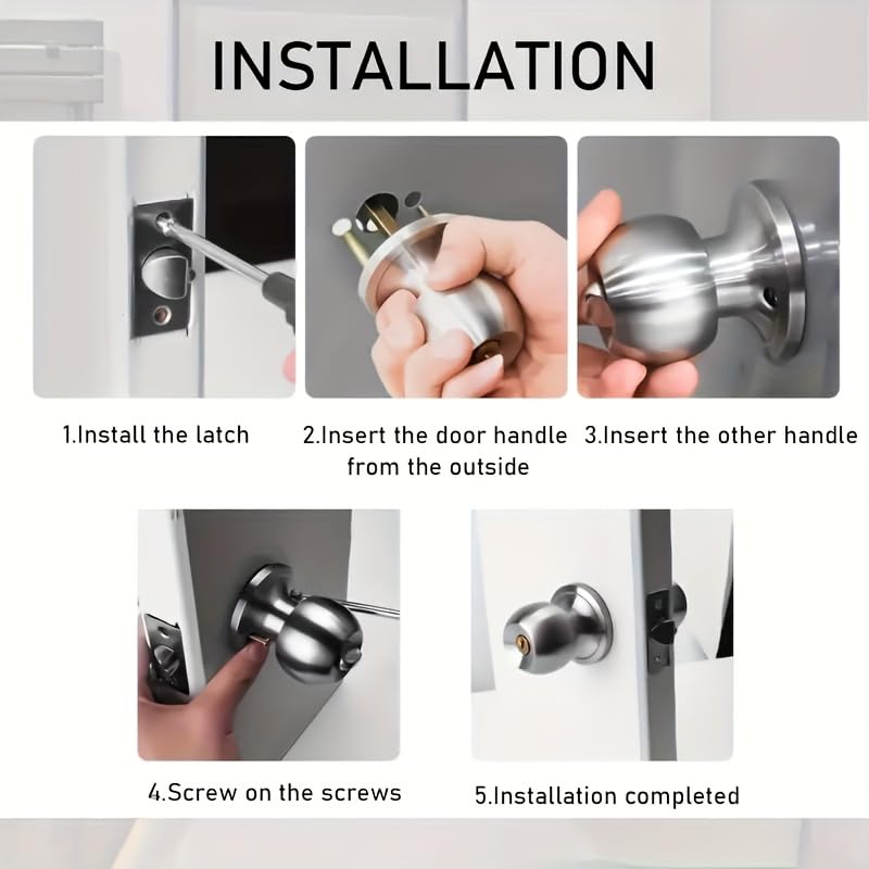 Ontap Premium Stainless Steel Cylindrical Latch Tubular Door Lock – Classic Design with Keys for Main Door Lock 4