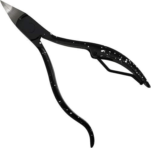 Cortaúñas para uñas gruesas o encarnadas, de acero inoxidable, con mango largo, color negro - 1