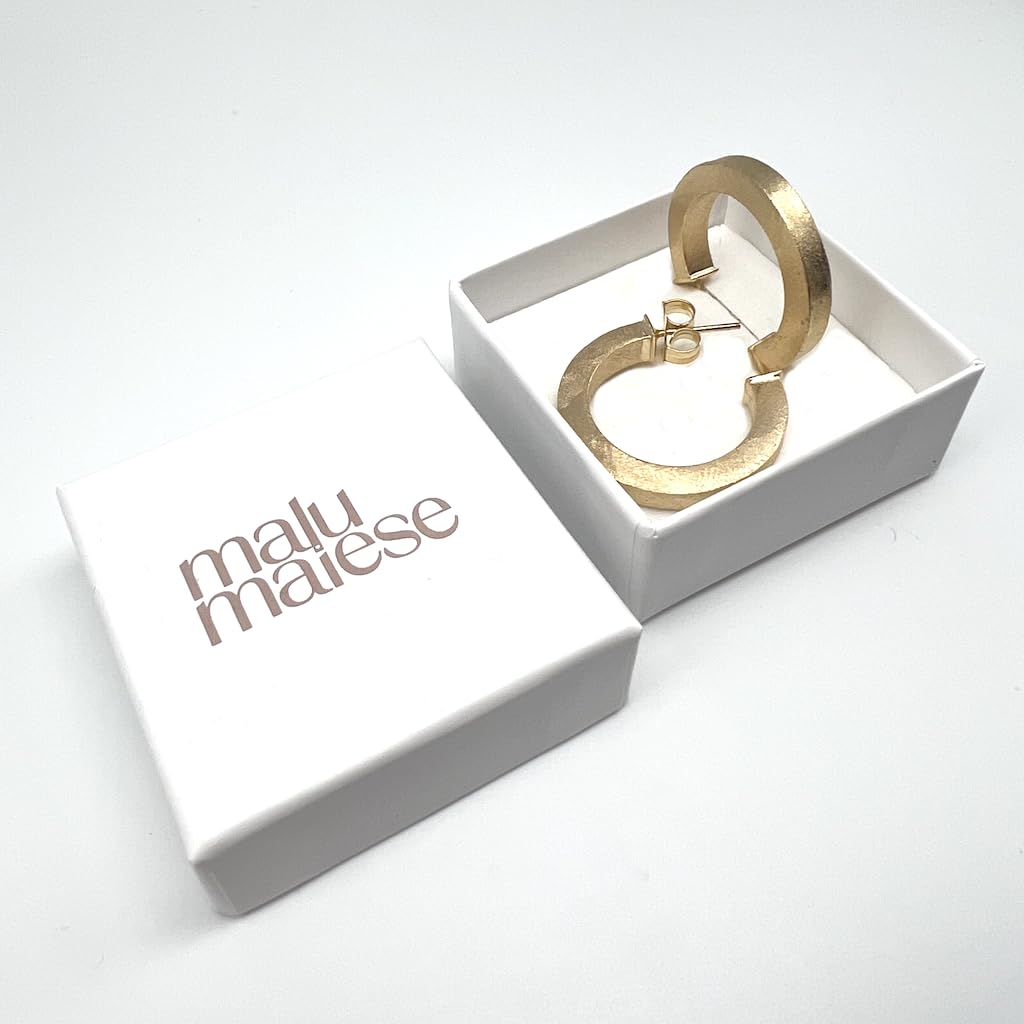 Pendientes Aros Classy Mate, Pendientes Mujer con Diseño Exclusivo, Pendientes de Aro Mujer, Joyas para Mujeres, Pendientes Versátiles y Atemporales, Regalo para Mujer (Oro Amarillo 18k)