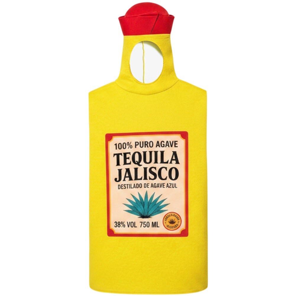 Déguisement bouteille de tequila insolite avec design humoristique pour défilé et carnaval