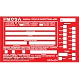 Annual Vehicle Inspection Label with Punch Boxes 20-pk. - Aluminum, Permanent Self Adhesive, 6