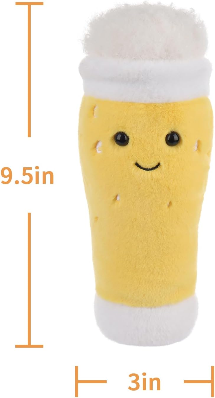 Apricot Lamb Beer Plush Stuffed Animals for Kids, Soft Cute Plush Toys for Baby Girl and Boy, Fluffy Beer Yellow 9.5 Inches