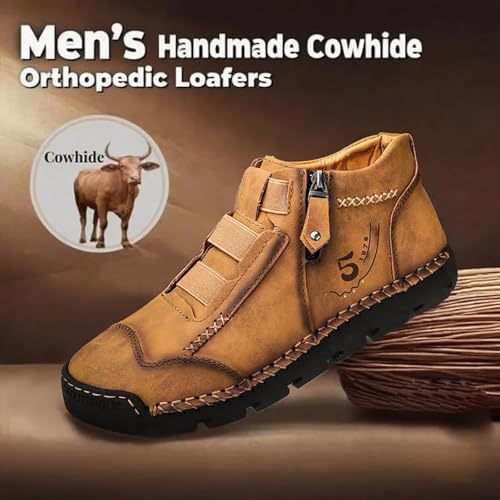 Matufit Shoes for Men, Men's Genuine Leather Waterproof Non-Slip Fashionable Orthopedic Shoes2