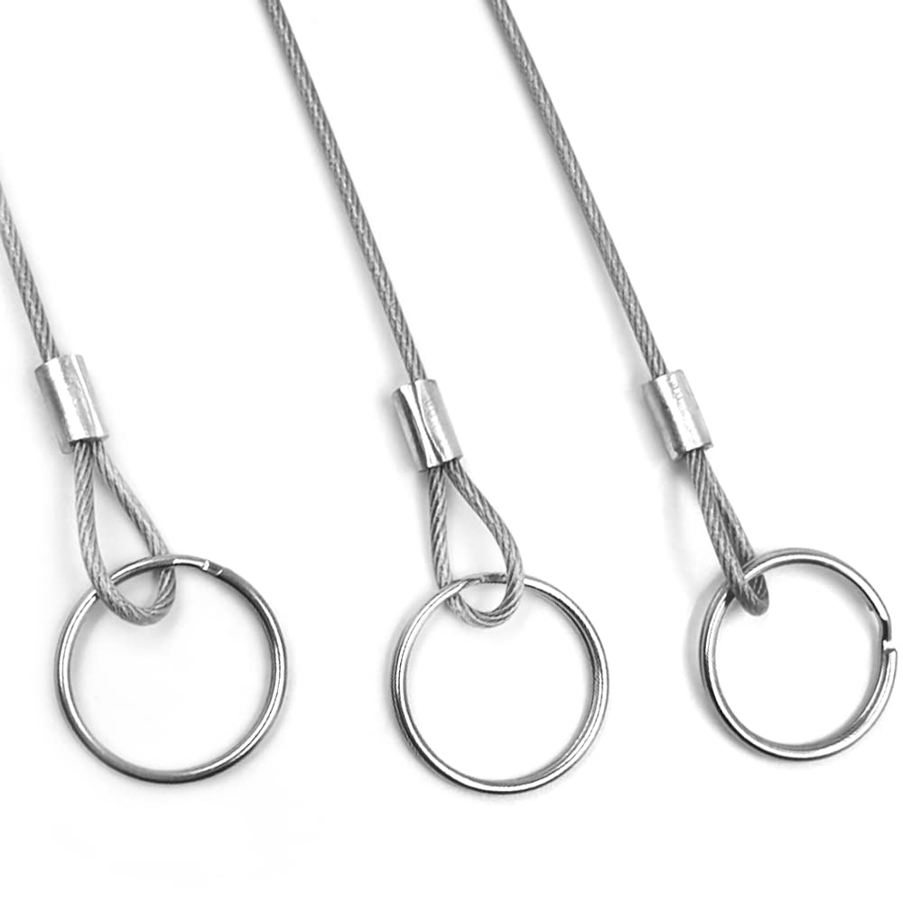 YuCool Lot de 12 cordons métalliques en acier inoxydable 316 avec revêtement en caoutchouc pour la navigation, empêche la perte et la suspension d'objets 2 mm