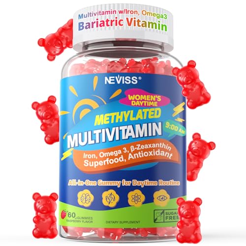 NEVISS Methylated Multivitamin Gummies for Women Bariatric Multivitamin with Iron Omega-3 B6 Folate B12 Inositol Daily Vitamin Gummy ALA | Beet Root | Astaxanthin Energy Brain Antioxidant