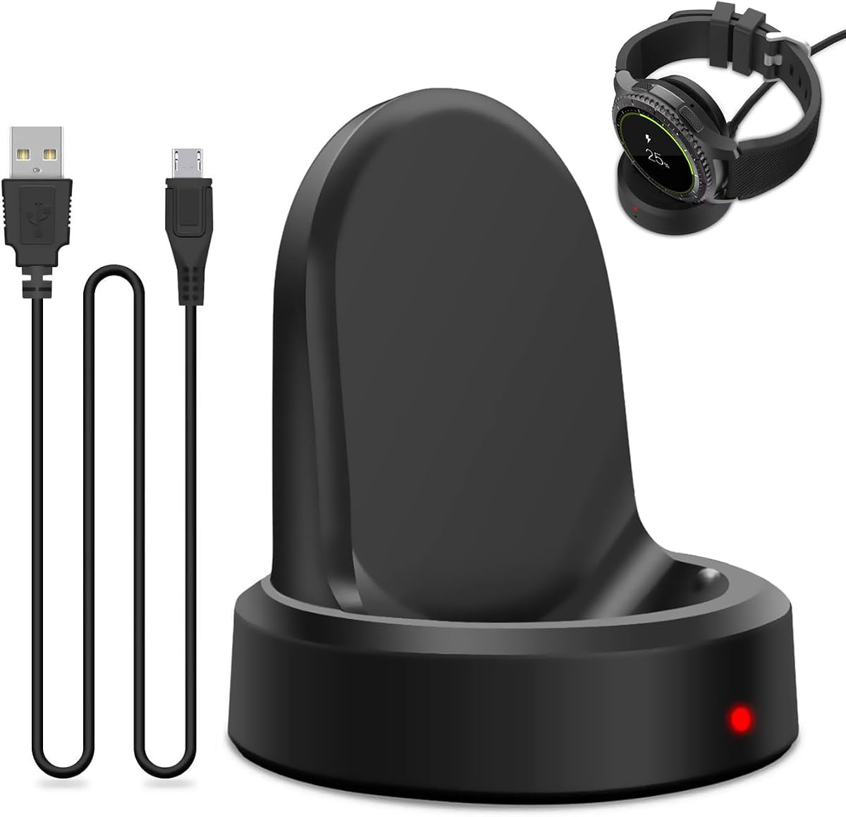 Watch Charger for Samsung Gear S2, Charging Dock with Micro USB Charging Cable, for Smausng Gear S3 S2 Classic, S3 Frontier, S4 Smart Watch
