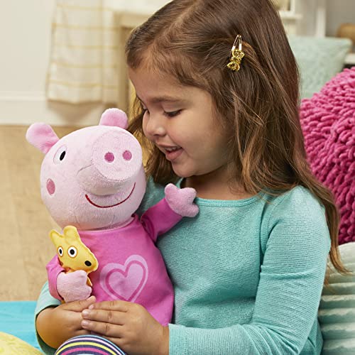 Peppa Pig Peppa Berceuse Peluche chantante avec Ourson, 3 chansons, 3 Phrases, à partir de 3 Ans, Multicolore