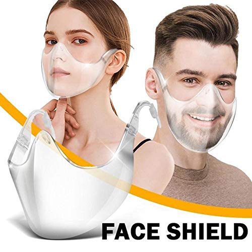 homozy Máscara durável escudo facial combinar máscara facial clara reutilizável, escudo transparente