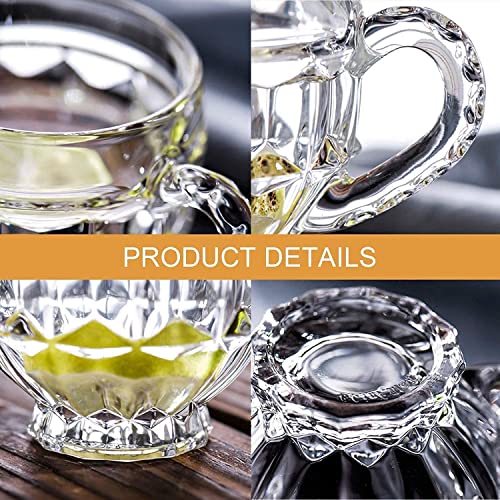 Image of MULTI ZONE 250 ML Crystal Clear Toughened Glass Tea Cup with Convenient Solid Handle Cups, Espresso Mug Set for Tea, Coffee, Hot /Cold Drinks (MZ-04)