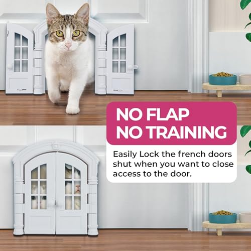 Puerta de gato para ventana exterior e interior gatera estilo francés 5