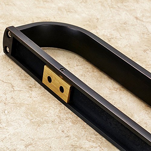 Leyden Bronze Towel Bar, Bathroom Oil Rubbed Bronze Towel Holder Rack, Black Brass Wall Mounted Retro Single Towel Rod Hanger #TOP5