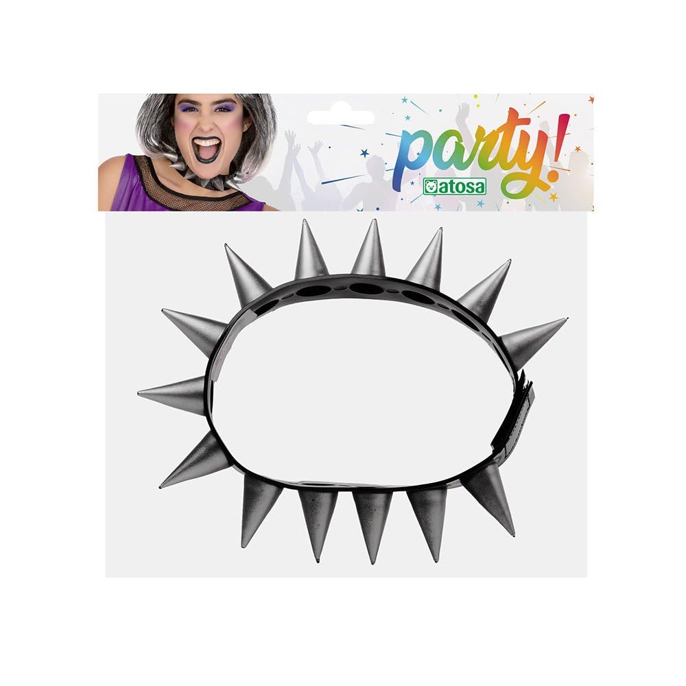 ATOSA Collier Punk Femme – Noir – Accessoire Halloween Et Soirée Rock