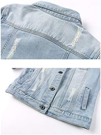 Amazon.com: Omoone Chaqueta de mezclilla recortada de manga 3/4 para mujer  : Ropa, Zapatos y Joyería