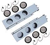 QSC Truck Parts 2.5' Stainless Steel Spring Loaded Mud Flap Hanger Pair + White 16 LED Light