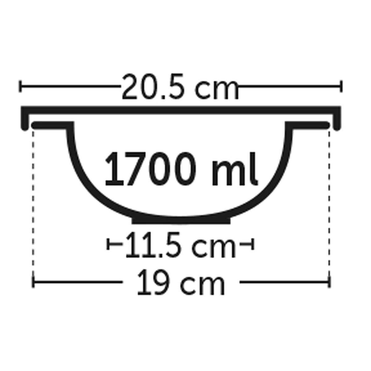 Flamingo FEEDING BOWL WITH LID KENA BLACK L 17,2CM1250ML, 17.2 cm - 1.25 L - Image 3