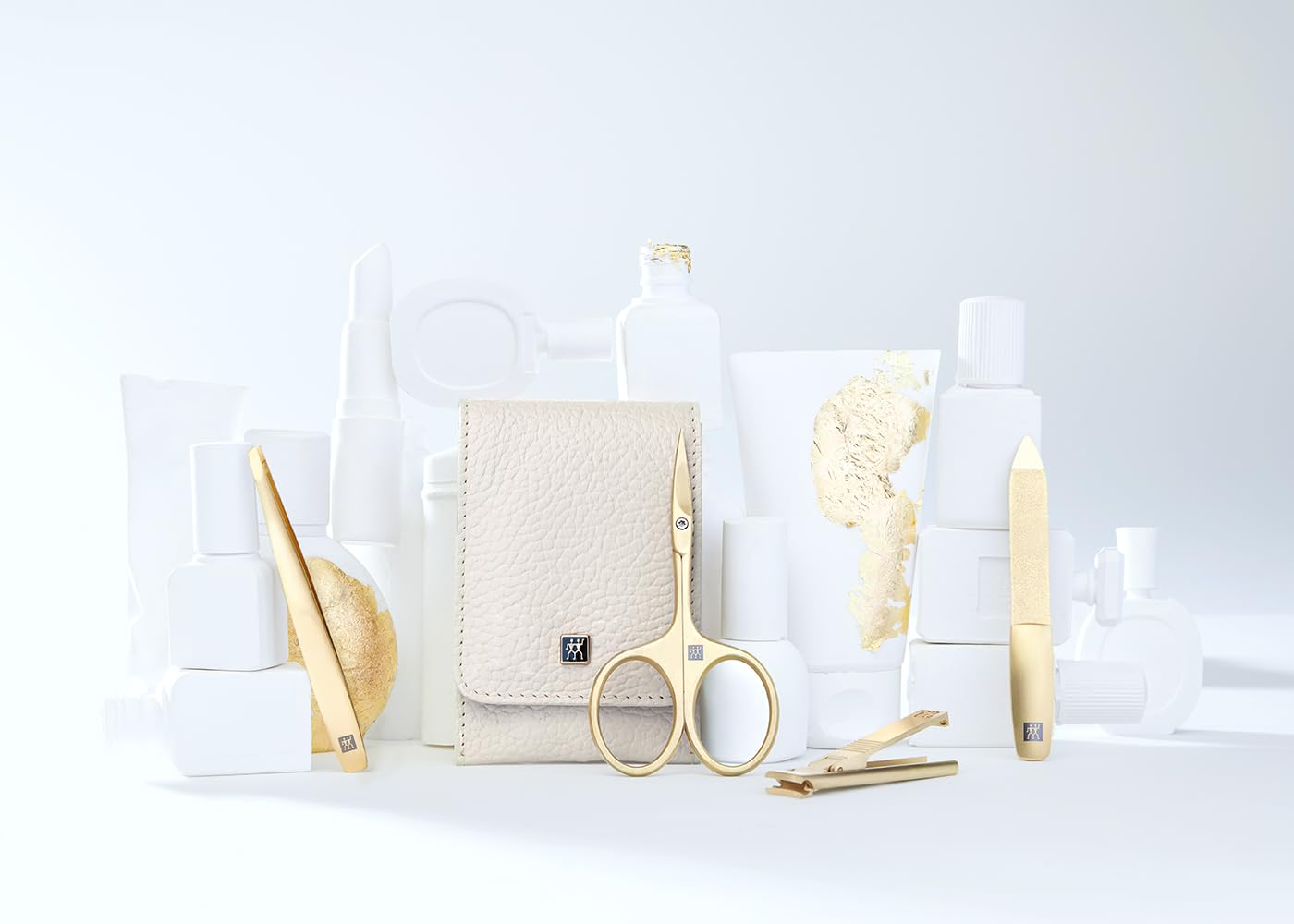 ZWILLING Maniküre-Set 4-teilig im kompakten Echtleder-Etui, Beige, Premium