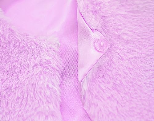 Image of Lilax Girls Cozy Faux Fur Long Sleeve Crew Neck Dress Coat
