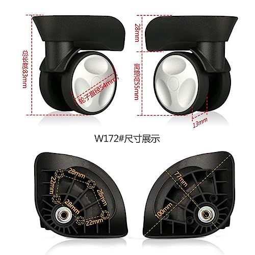 Luggage Replacement Wheel Luggage Replacement Wheels, 1 Pair Plastic Suitcase Replacement Spinner Wheels DL-W172# Repair Replacement Kit2