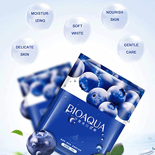 Bioaqua Blueberry Face Mask Moisturizing Refreshing Dry Facial Skin Care 6X30G #TOP1