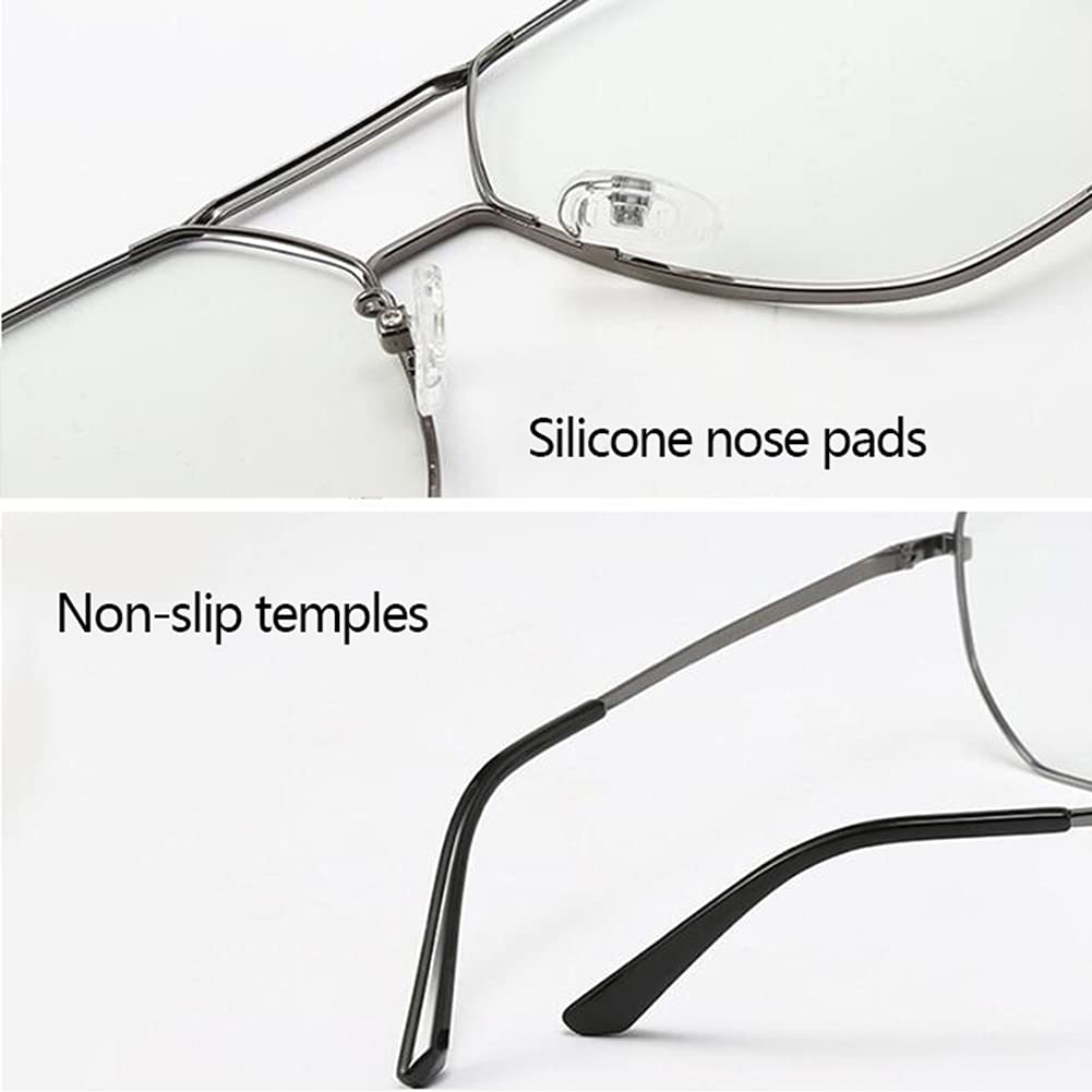 Męskie Progresywne Okulary Do Czytania Z Wieloma Ogniskami, Okulary Do Czytania Pilot Blokujące Niebieskie Światło, Okulary Do Czytania Z Metalową Ramką, 1,0-3,5/Grey/1.5 *