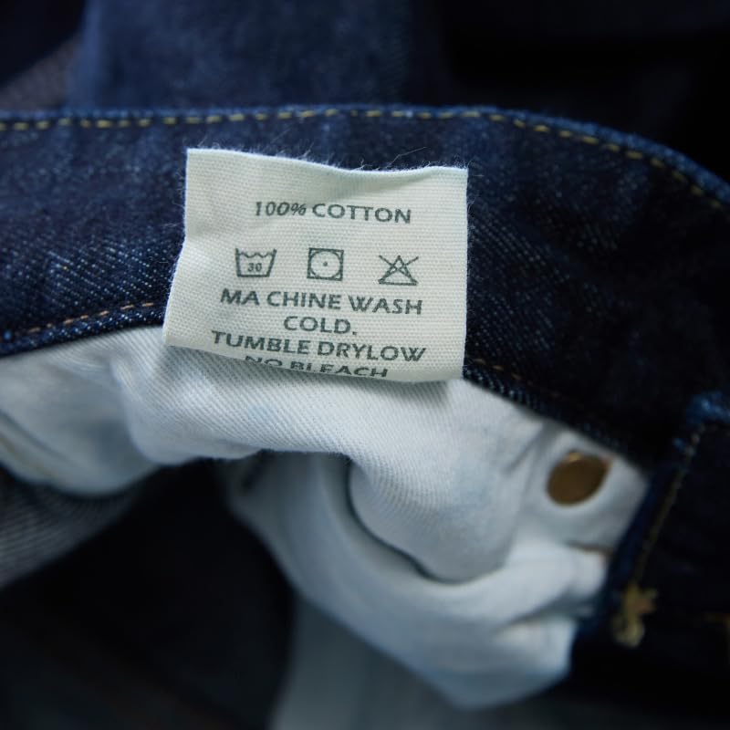 [Miflaier] 本格仕様14.75ozデニムパンツ 原色ストレートジーンズ サスペンダー風デザイン メンズ用 弾性素材採用 通