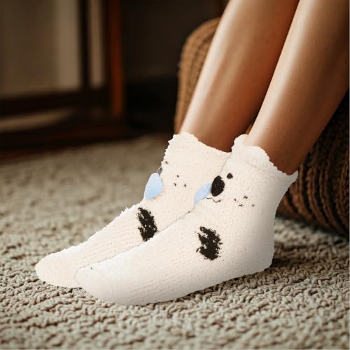 Image of Benefeet Sox Funny Animal Fuzzy Socks for Women Girls - Cute Fluffy Slippers, Cozy Warm Winter Plush Sleeping Socks