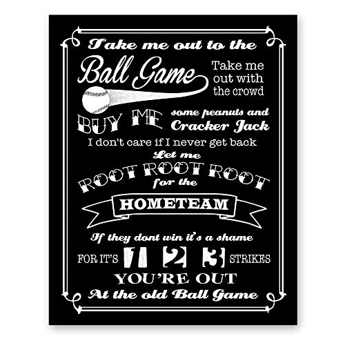 Take Me Out to the Ballgame Lyrics Wall Art 8x10 Print