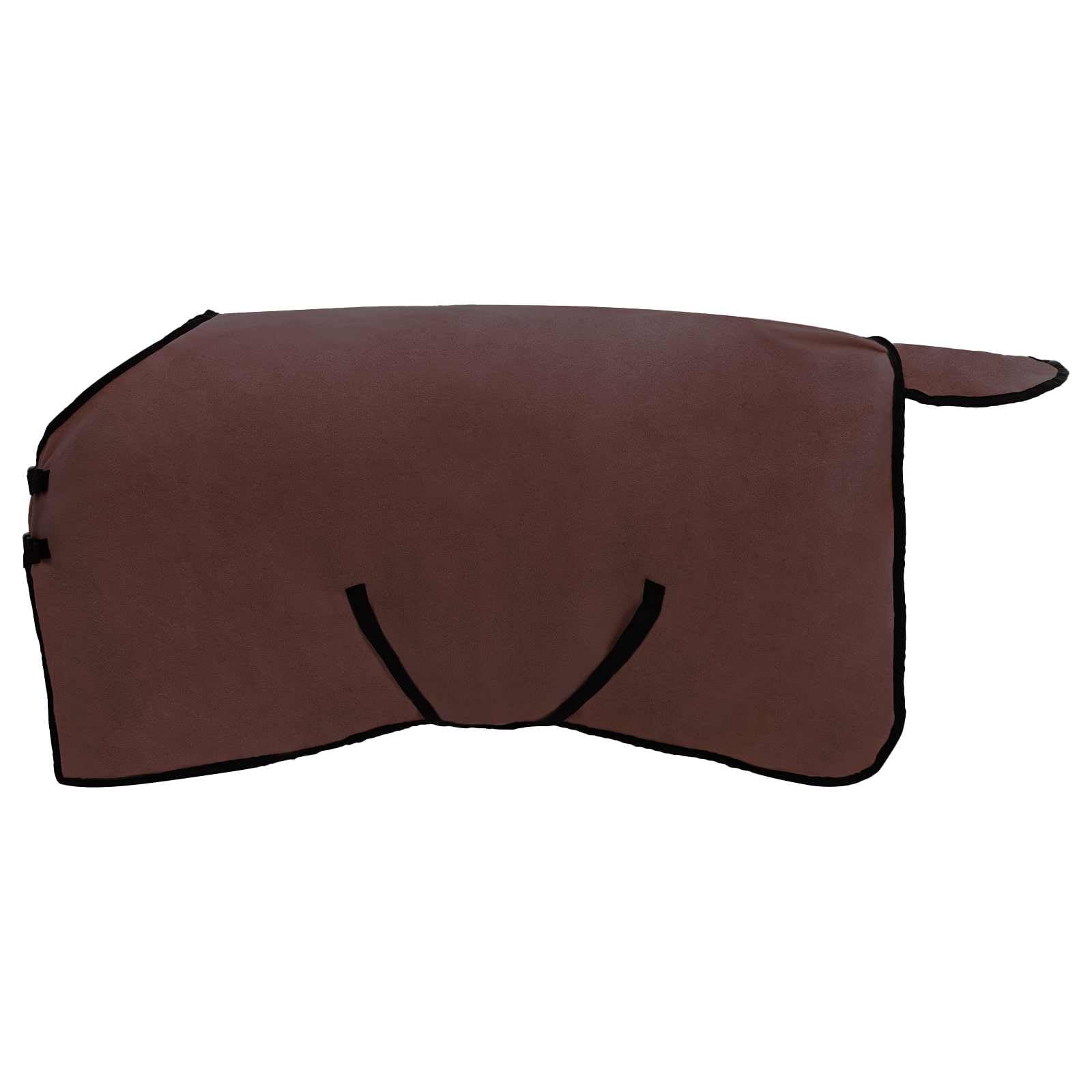 Manta para caballo, 115 cm, poliéster, transpirable, ligera, para entrenamiento, establo y transporte, sin cubierta para el cuello, color marrón oscuro