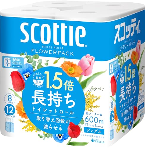 スコッティ フラワーパック1.5倍長持ち 8ロール(シングル)の商品画像