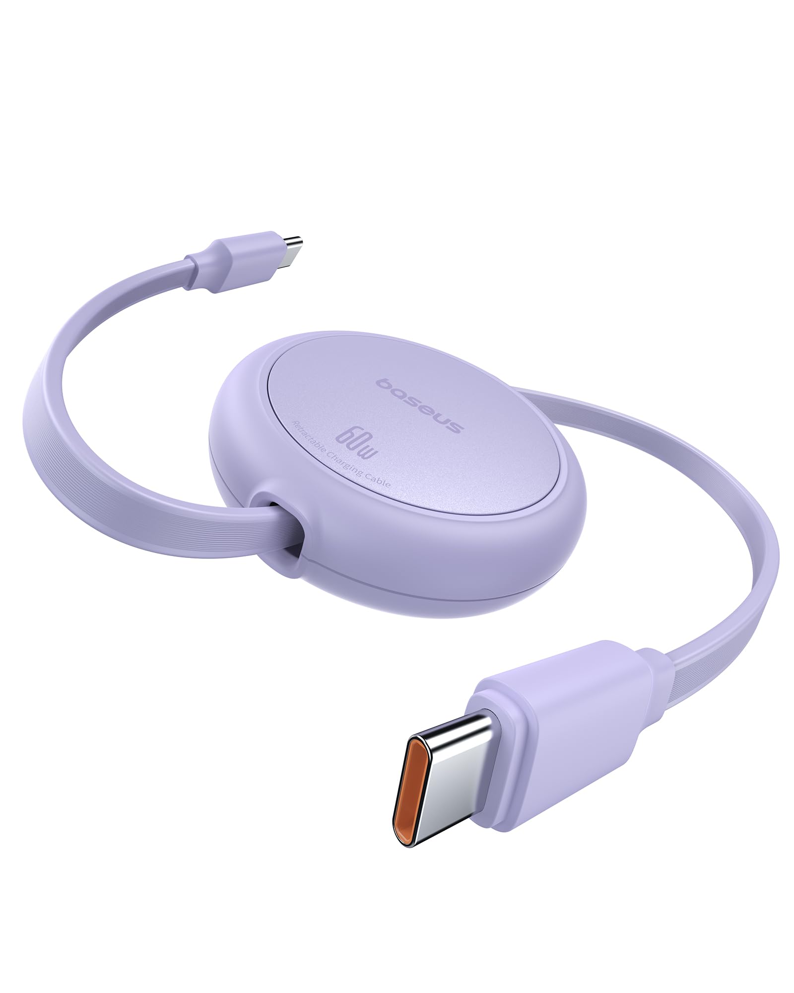 Baseus Cavo da USB C a USB C, arrotolabile, 60 W, 1 m, mini retrattile, cavo di ricarica veloce, USB C per iPhone 16, 15, 14 Pro, Samsung Galaxy S25, S24 Ultra, MacBook, iPad Pro, portatile, facile da