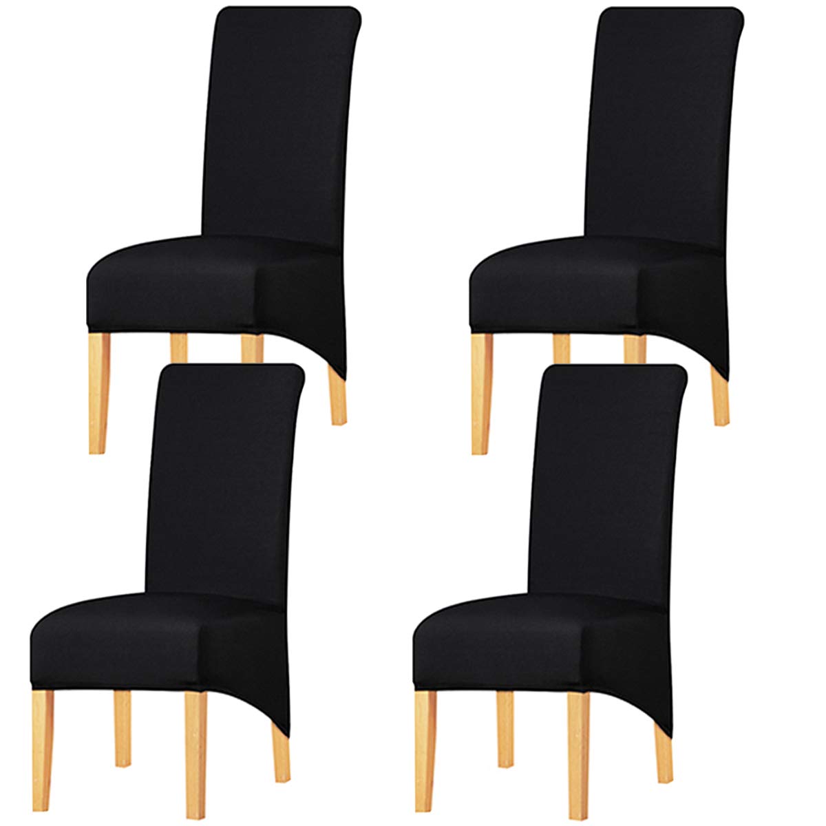 Keluina Stretch-XL-stoelhoezen met hoge rug, effen stof, voor eetkamer, elastaan, grote overtrekken voor eetkamerstoel, voor thuis, restaurant, hotel (marineblauw, set van 1 Keluina Stretch-XL-stoelhoezen met hoge rug, effen stof, voor eetkamer, elastaan, grote overtrekken voor eetkamerstoel, voor thuis, restaurant, hotel (marineblauw, set van 1