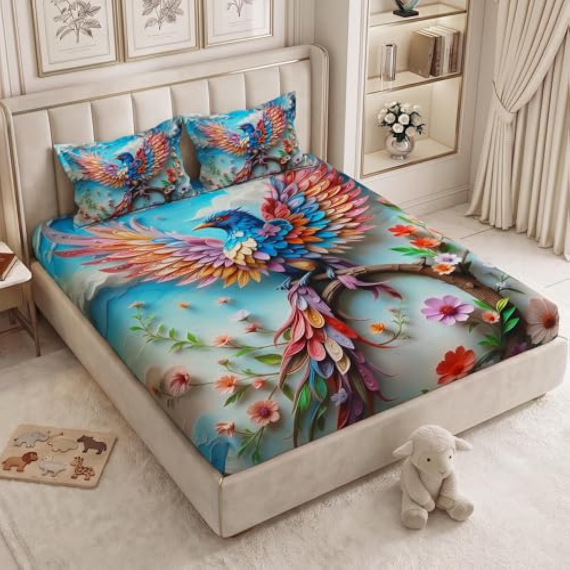 240 TC Cotton Double Bedsheet with 2 Pillow Covers