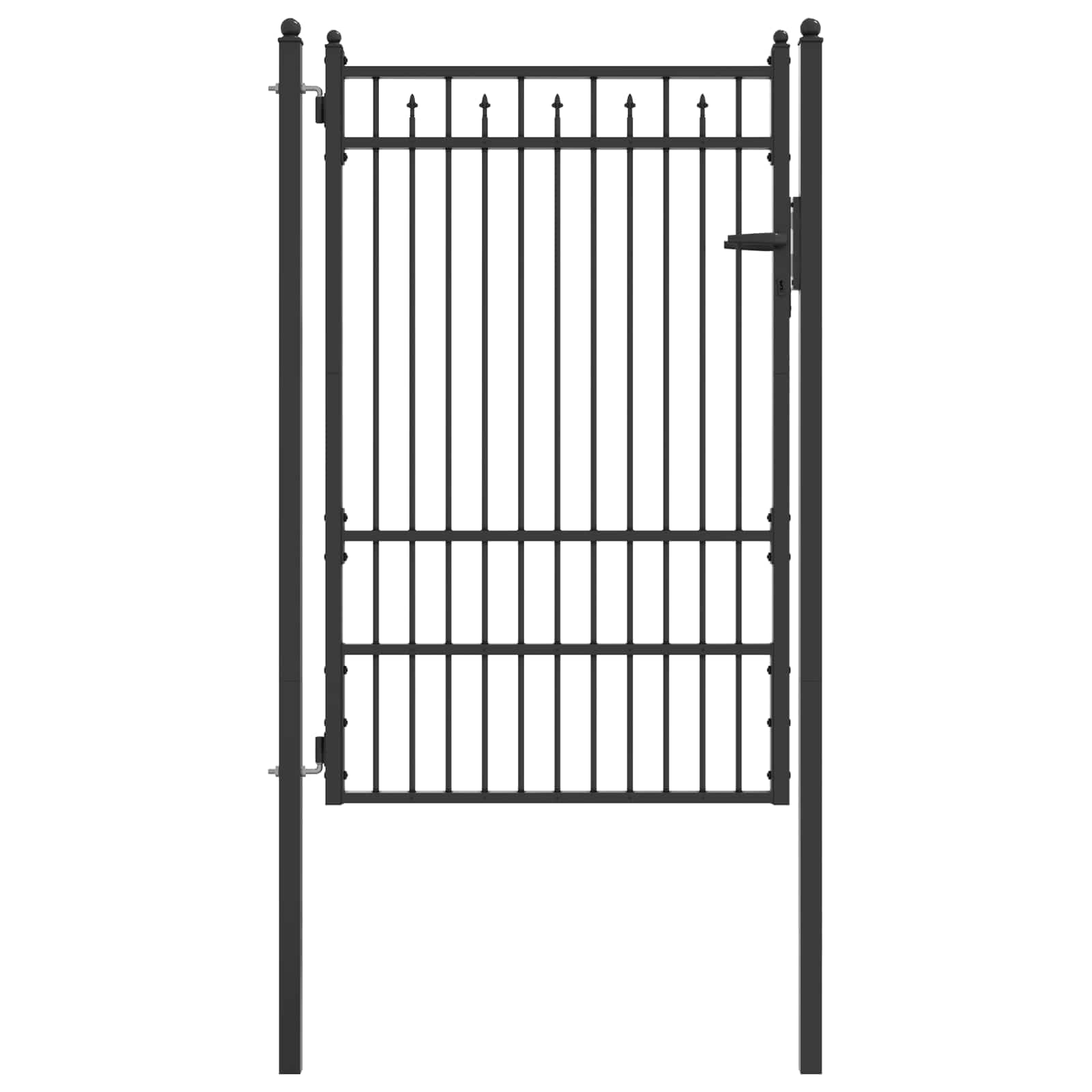 vidaXL Puerta de Cerca Horst 100 x 150 cm Metal Negro con Cerradura, Puerta Moderna, Seguridad en el Patio, solución de Entrada, cercado Exterior y Acceso a tu Propiedad