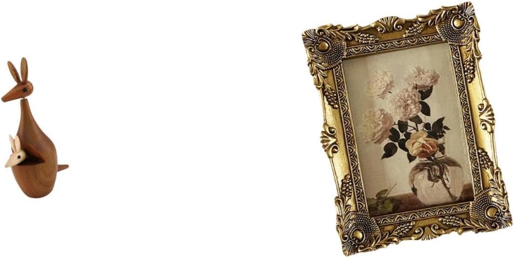 Baoblaze Sculpture and Vintage Resin Photo Frame Set for Bedroom Bookshelf Tabletop Hallway Wedding Party Decoration Display