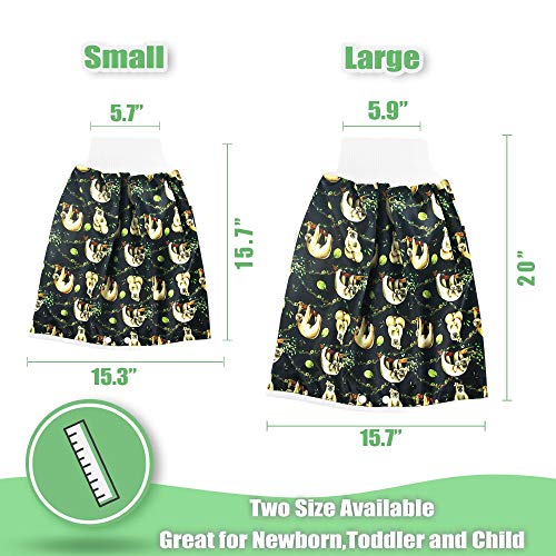 Langsprit Unisex Baby Cloth Diaper Guards for Potty Training - Reusable Diaper Skirt/Short for Night Time - Washable Mattress Protection - Bedwetting and Incontinence Cover Pads for Babies & Toddler - Thumbnail 3