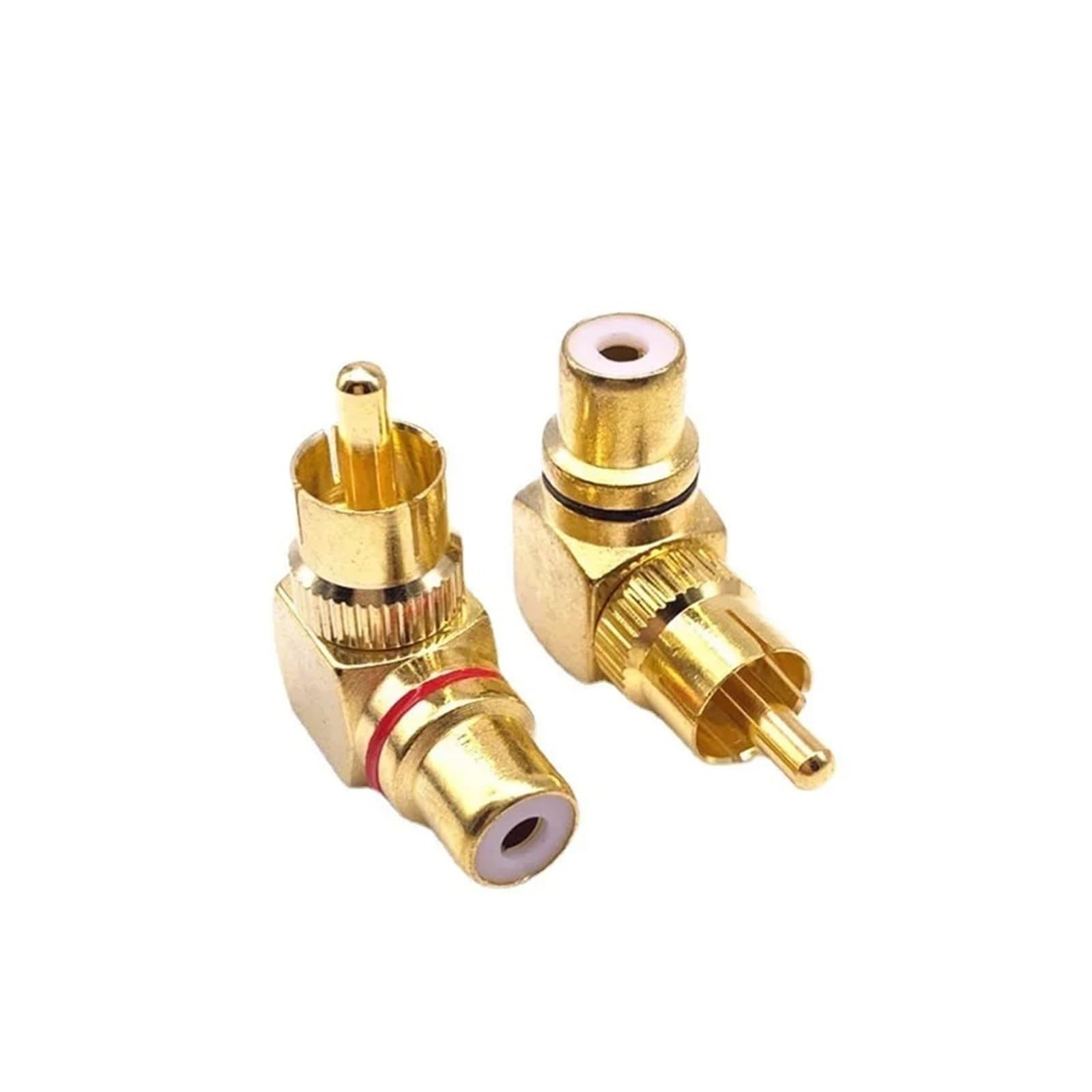 Miedziany adapter kątowy RCA w kształcie litery L, głowica konwersji 90 stopni męska na żeńską do sygnału audio-wideo, złącze kabla telewizyjnego do montażu na ścianie