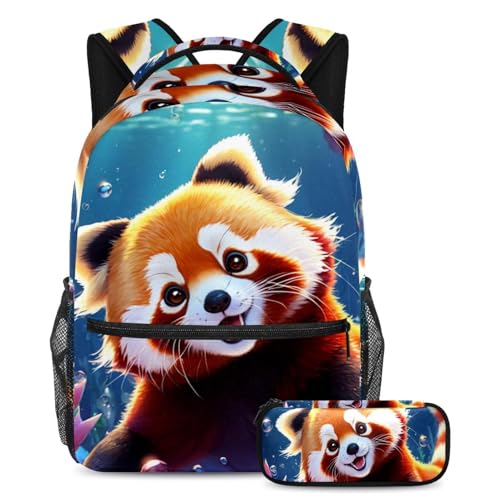 Lot de 2 sacs d'école raton laveur pour filles et garçons