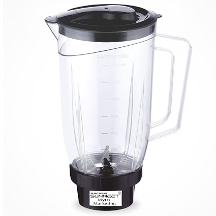 SilentPowerSunmeet Juicer Jar for Mixer Grinder Milkshake Juicer Jar ABS Plastic Capacity 1500ML, Black - NMA33