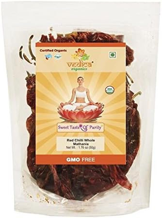 Organic Whole Red Chili Pepper - Indian Red Chili Mathania