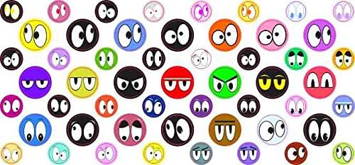 StickerTalk Crazy Eyes Camera Dots Webcam Covers, 1 Sheet of 32 Stickers at 0.25 inches Diameter, 21 Stickers at 0.375 inches Diameter.