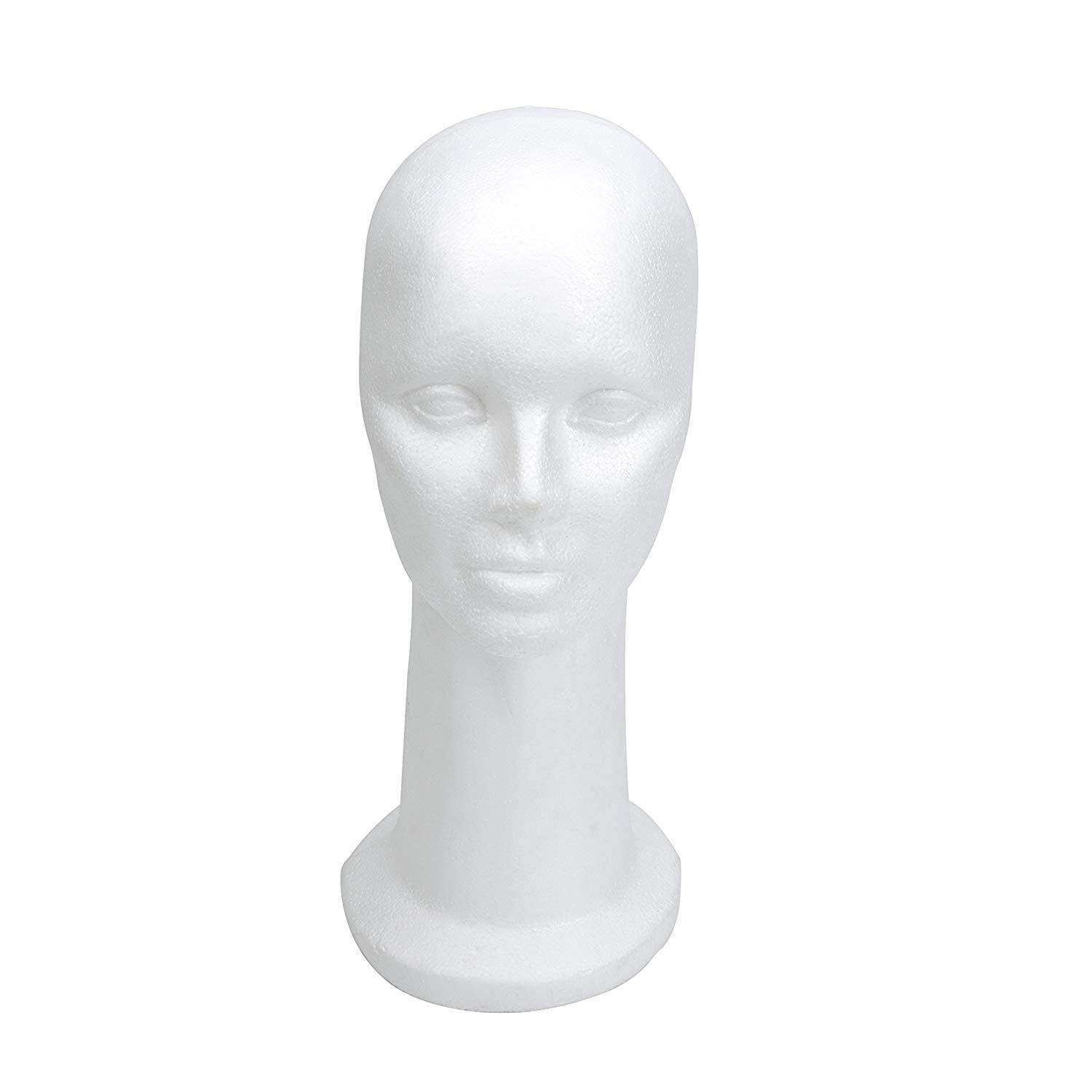 THE WHITE SHOP 15" Styrofoam Foam Mannequin Manikin Display Head Wig Hat Stand White Foams Sale