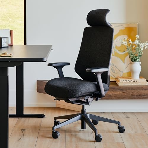 Image of Branch Adjustable Ergonomic PRO Headrest Attachment - Only Compatible Ergonomic Chair PRO - Experience Optimal Comfort and Support - Ivory Boucle
