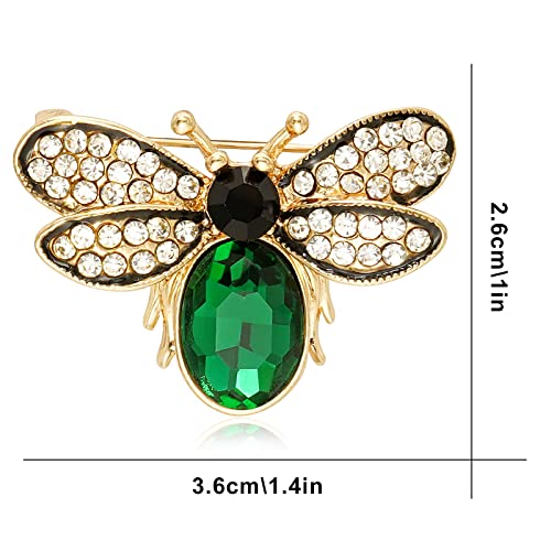Image of Rhinestone Bee Brooch Vintage Fly Insect Corsage Crystal Moth Brooch Pin