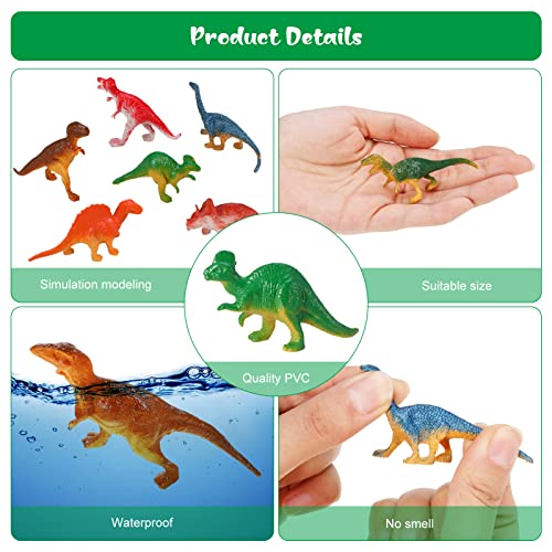 FANTESI 24 Stück Dinosaurier Figuren, Klein Dino Spielzeug, Mini Dinosaurier Sammlung, Dinos Spielzeug