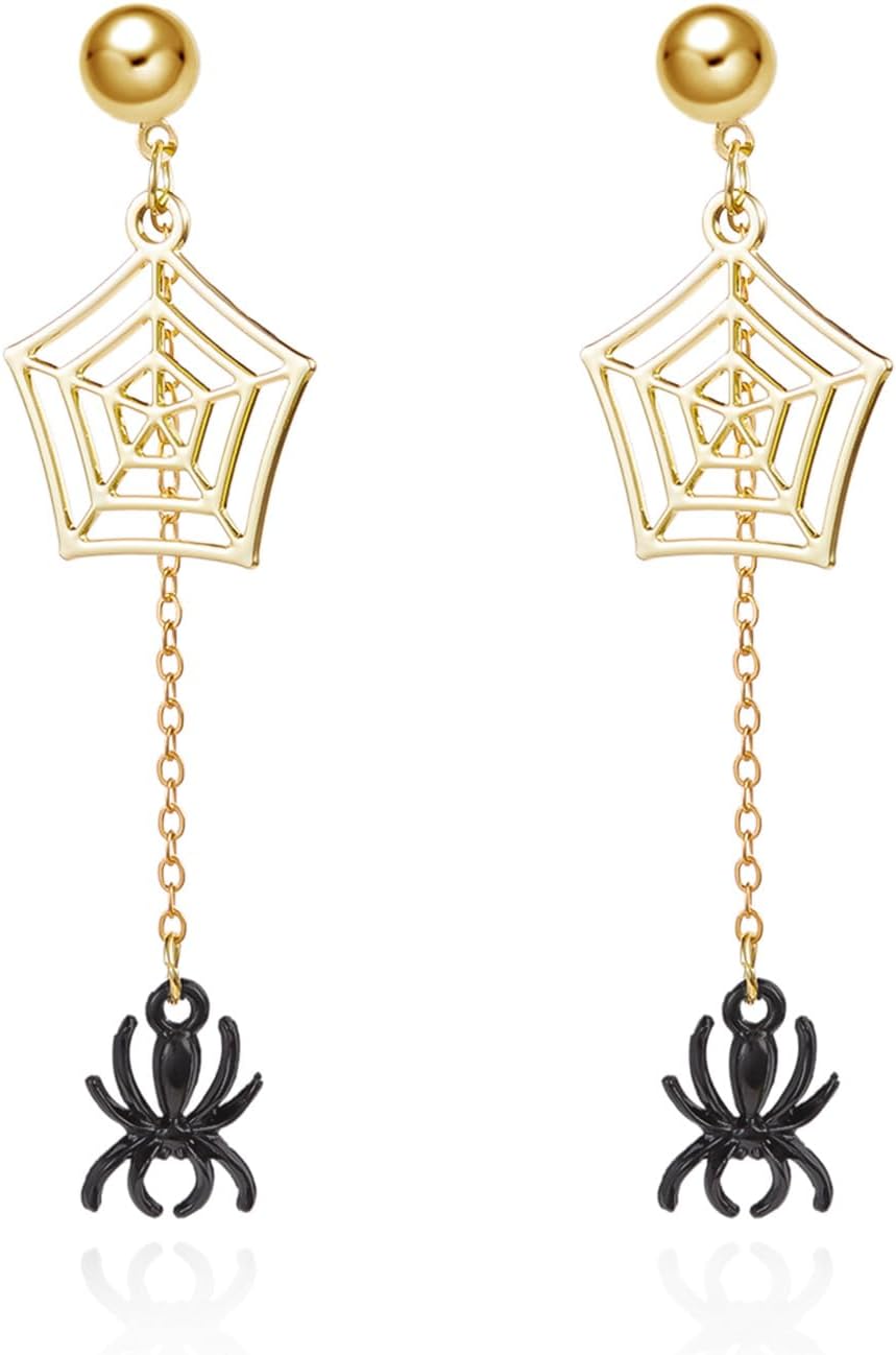 Halloween Earrings for Women Goth Skull Spider Drop Dangle Earring Punk Pumpkin Earring Emo Accessories Halloween Prom Jewelry Costume Accessories - Image 7