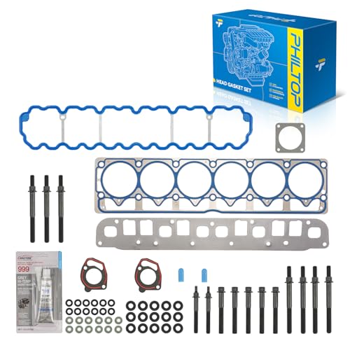 Image of PHILTOP HS 26211 PT Head Gasket Set Fit for Jeep Wrangler 2000-2006, Grand Cherokee 1999-2004, Cherokee 1999-2001, for 4.0L Engine Cylinder Head Gasket Kit