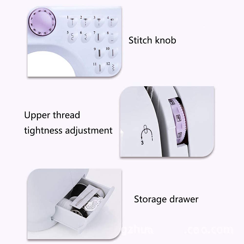 Strumento di Cucito Elettrico Portatile per Macchina da Cucire per Principianti Cucito a casa Crafting Cucito Fai da Te Multifunzionale 0919
