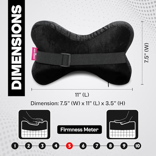Image of araami Car Neck Rest Pillow Seat Cushion Headrest Ergonomic Neck Support Help Relieve Neck Pain for Driver Front Back Seat, Office Chair, Fit Most Vehicles (Black Pack of 1) (Bone Shape)